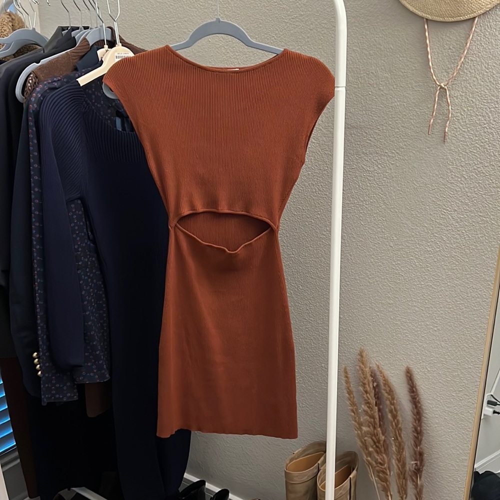 Wilfred Free (Aritzia) | Brown cut-out Dress | XS